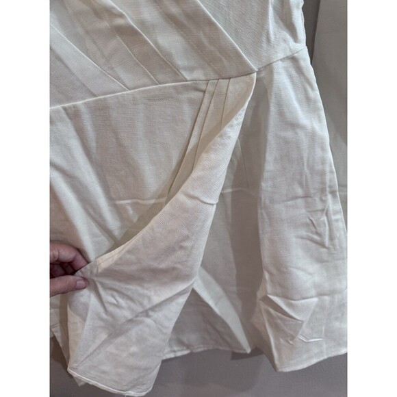 Revolve Rachel Purcell V Neck Mini Dress Small White NEW Cuffs Rehearsal Dinner - Picture 7 of 8